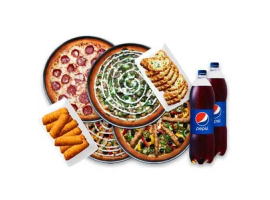 Pizza Plus Pakistan 4x Large Pizza, 8x Pcs Cheese Garlic Bread, 8x Pcs Cheese Stick, 2x Drinks 1.5 Ltr Party Plus Deal For Rs.5800/-image-1185